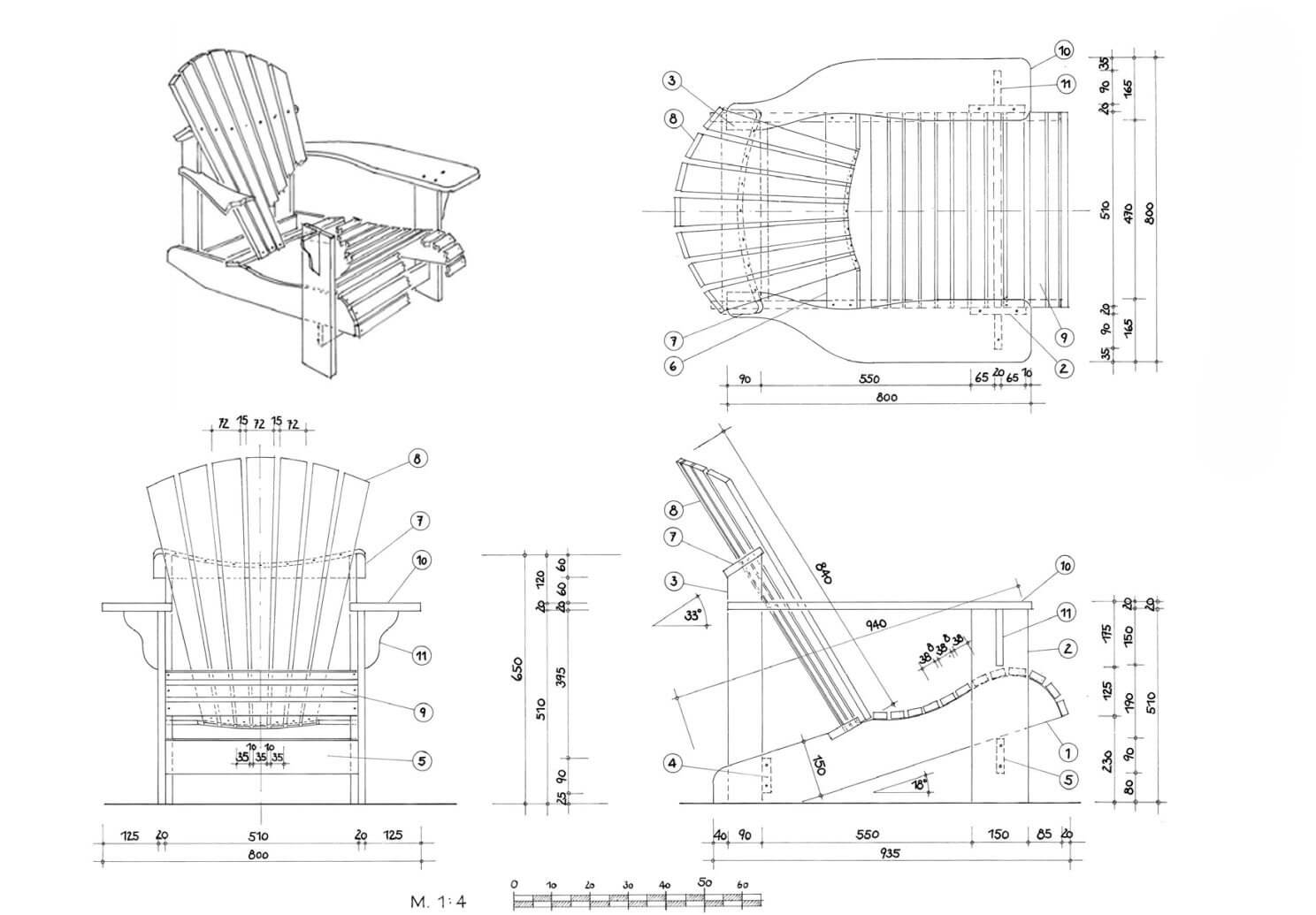 Садовое кресло адирондак своими руками – чертежи, фото